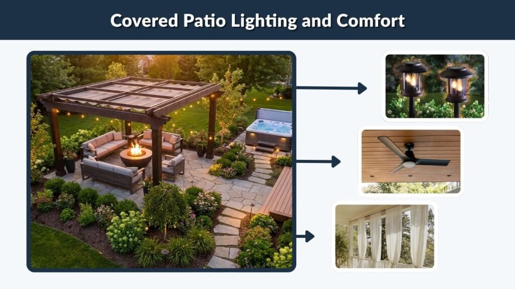 Covered Patio Lighting and Comfort